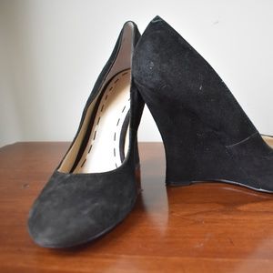 Nine West Black Velvet Wedges